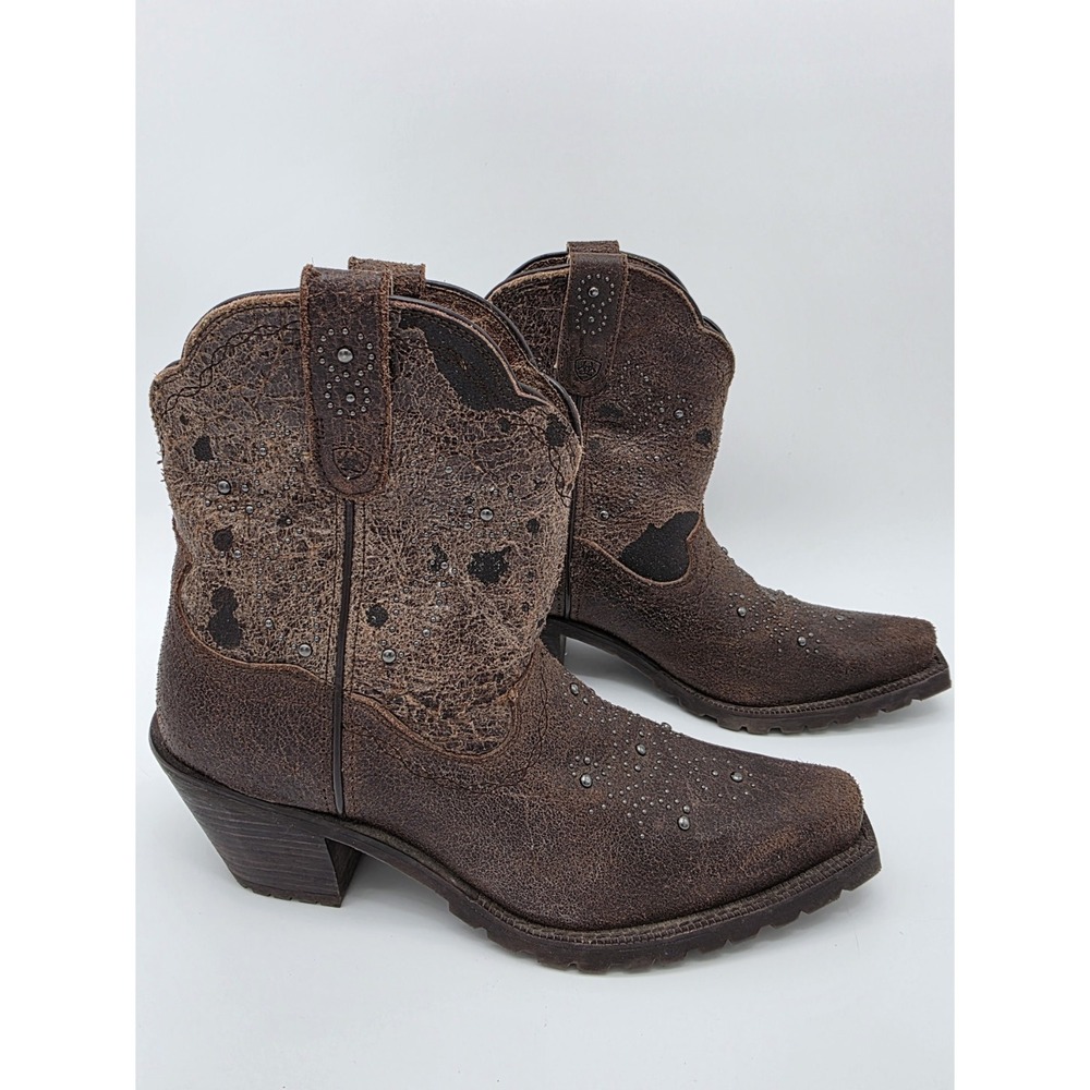 Ariat Unbridled Leather Short Western Boots Womens 8.5 Style # 10007968